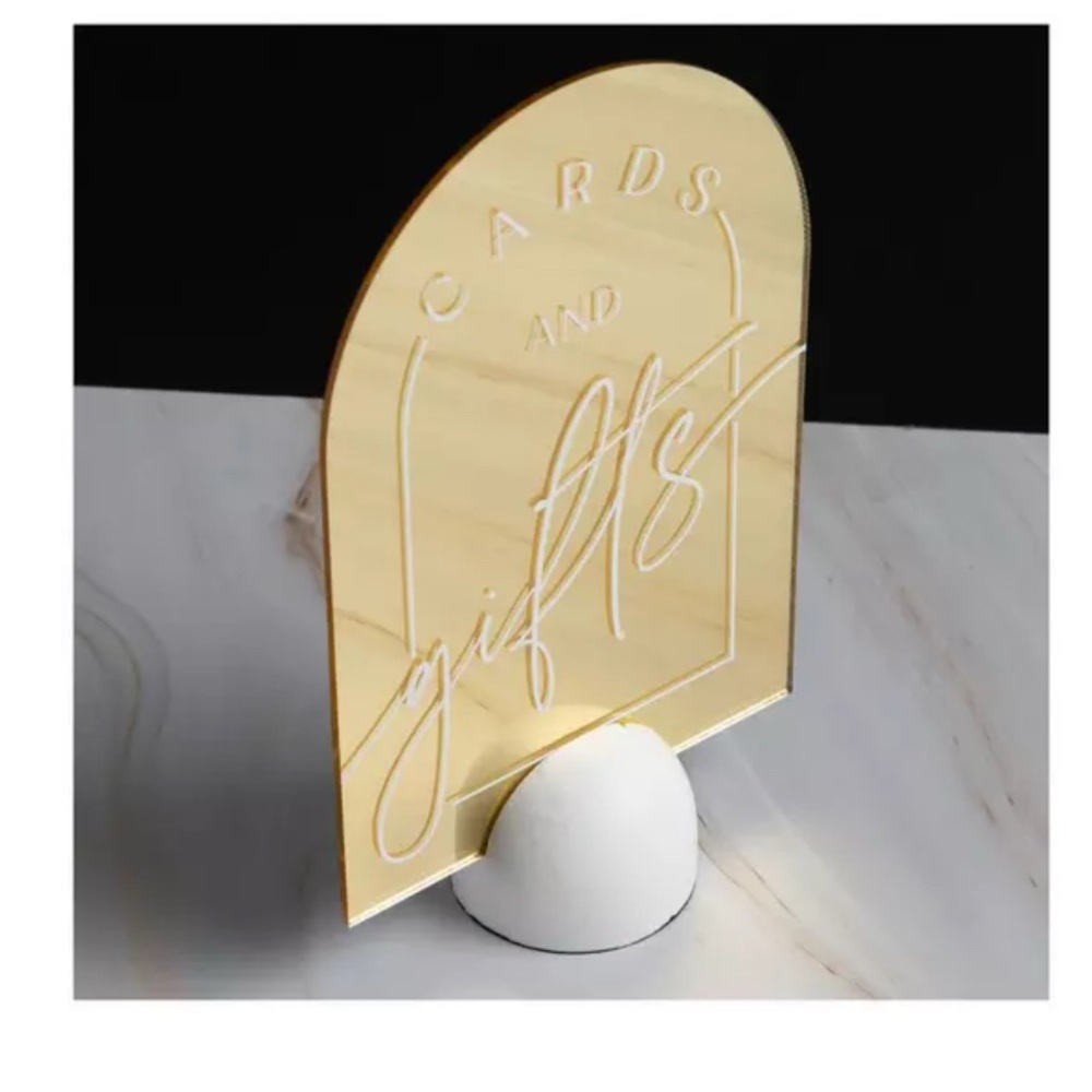 Gold Acrylic Cards and Gifts Sign